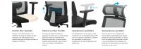 SONGMICS Silla de Oficina de Malla, Silla de Escritorio, Giratorio de 360°, Soporte Lumbar Ajustable, Apoyacabezas y Apoyabrazos, Inclinación del Respaldo hasta 120°, Gris/Negro - details 3