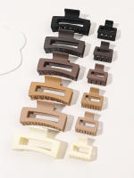 12 Pcs Clips Para El Cabello De Rectángulo Neutral Accesorios Para Mujeres Y Niñas Incluye 6 Grandes De 3.4 Pulgadas Y 6 Pequeñas De 1.6 Pulgadas - details 0