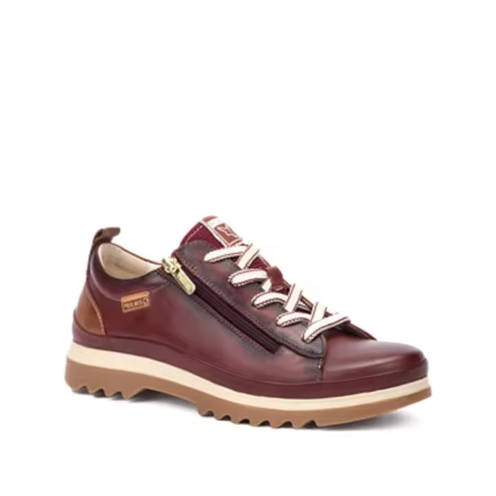 PIKOLINOS VIGO W3W-6979 ZAPATO DEPORTIVO CON CORDONES Y CREMALLERA PARA MUJER EN PIEL COLOR ARCILLA, PLANTILLA EXTRAIBLE. - 1