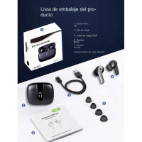 Auriculares inalámbricos Bluetooth 5. 4-50 Autonomía HORAS DE, 4 micrófonos ENC para cancelación de ruido, Graves potentes, IP7 resistant to Agua, Carga USB-C rápida, compatible con iOS/Android, y ergonómicos