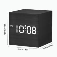 Reloj De Alarma Digital De Madera Con Temperatura Y Control De Voz Reloj De Mesa LED Adorno Artístico Para Decoración De Oficina Y Habitación - details 8