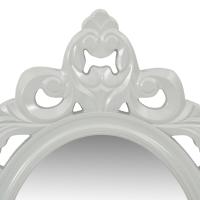 vidaXL Estante de pared para llaves joyas con espejo y ganchos gris - details 2