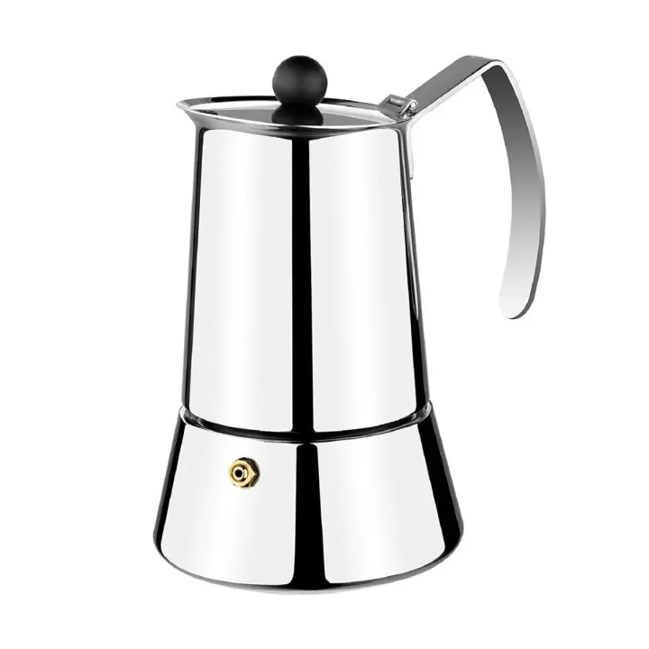 Monix Eterna - Cafetera Italiana de Acero Inoxidable. 4 a 10 Tazas. Pequeña o grande. Para cocinas inducción, gas, vitrocerámica - 1