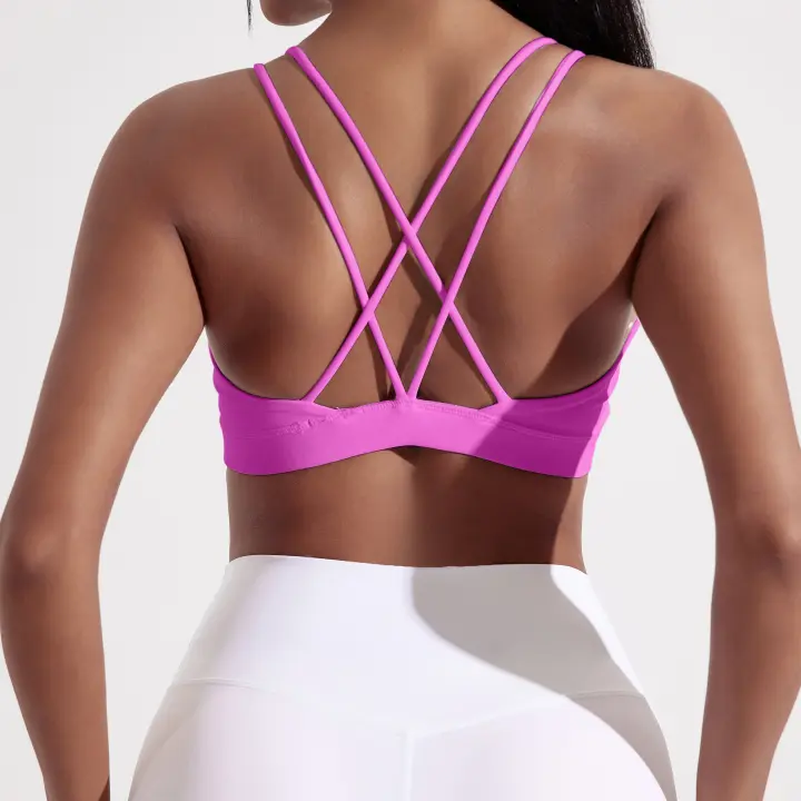 Sudadera Deportiva Para Mujer En Color Sólido Resistente Al Choque Y Suave Con Almohadillas De Pecho Para Fitness Running Yoga Transpirable De Nylon Y Spandex - 1