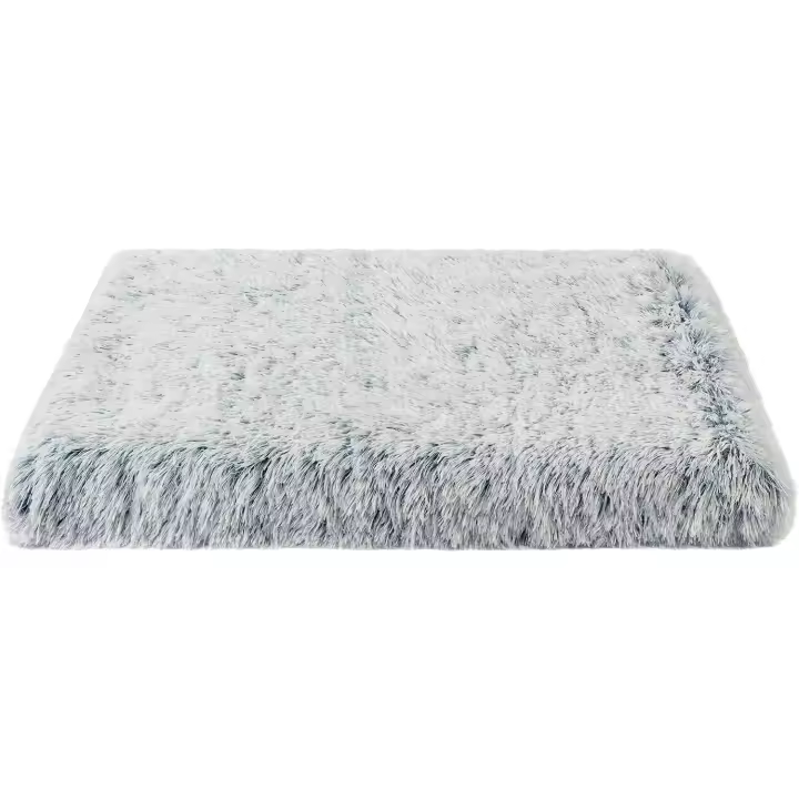 Cama de Felpa para Perros, Alfombra de Peluche para Mascotas, Alfombra de Piel Almohadilla para Dormir, Almohadilla para Perrera, Suave, Cómoda y Cálida (Gris Blanco) | 120x80x10cm - 1