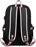 Mochila Escolar Stitch Negra con Detalles Rosas 45x30x19 cm – Mochila Grande para Niñas, Niños, Mujeres y Hombres, Resistente y Cómoda, Puerto USB y Salida de Auriculares, Ideal para Viaje y Universidad - details 4