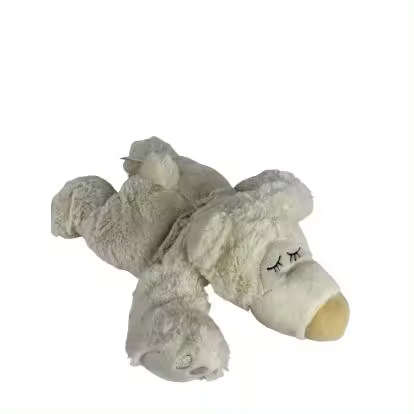 Peluche Térmico Oso Dormilón Blanco Relleno Natural - Terapéutico - 1