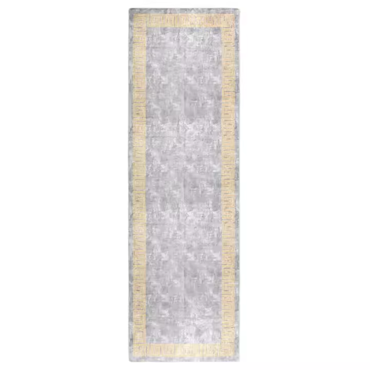 vidaXL Alfombra lavable antideslizante gris 80x300 cm - 1