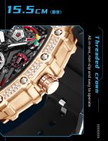 Reloj De Cuarzo Para Hombre OFNS 7105 Creativo Hueco Con Luz Nocturna Y Calendario Resistente Al Choque Y Agua Bandeja De Silicona Estilo Casual - details 17