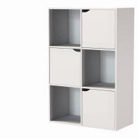 MIRAMAX-Estantería Madera, Mueble Almacenaje para Libros, con 6 Cubos y 3 Puertas, para Oficina, Estudio, Salón, Moderno, 59 x 29 x H90 cm - details 0
