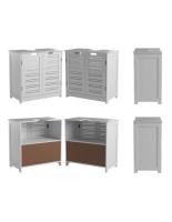 JJA Mueble Armario Bajo Lavabo Mueble Baño 2 Puertas 1 Estantería Madera Blanco 60x30x70 Cm - Optimiza Espacio Baño - details 3
