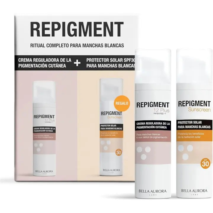 Bella Aurora Pack Repigment 12 Plus 75 Ml + Repigment Sunscreen SPF 30 75 Ml - Crema Reguladora de Pigmentación de Piel y Protector Solar para Pieles con Déficit de Pigmentación, Crema Doble Acción - 1