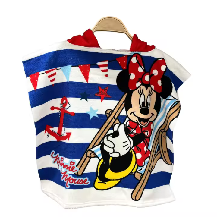 Poncho Toalla Infantil Verano para niños 50x 50 cm poncho con dibujos animados para verano piscina playa - 1