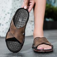 Zapatillas De Cuero Extra Anchas Para Hombre Sandalias De Comodidad Clásica Ligera Antideslizante Suela Duradera Para Exteriores - details 6
