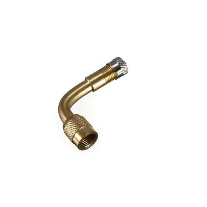 Adaptador De Válvula De Neumático Para Coche Motocicleta Bicicleta Montaña Y Automóvil En Latón Con Rojo Extensión De Eje De 90 Grados - 1