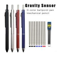 Bolígrafo Multifuncional De Metal 4 En 1 Con Sensor De Gravedad Para Estudiantes 3 Colores Mezcla De Bolígrafo De Bola Y Lápiz Mecánico Set De Bolígrafo De Gel Para Firmar - details 0