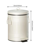 Cesta De Basura Redonda 5L Pedal Silencioso Estilo Romano Decoración De Habitación Caja De Limpieza Familiar Ecológica Metálica - details 8