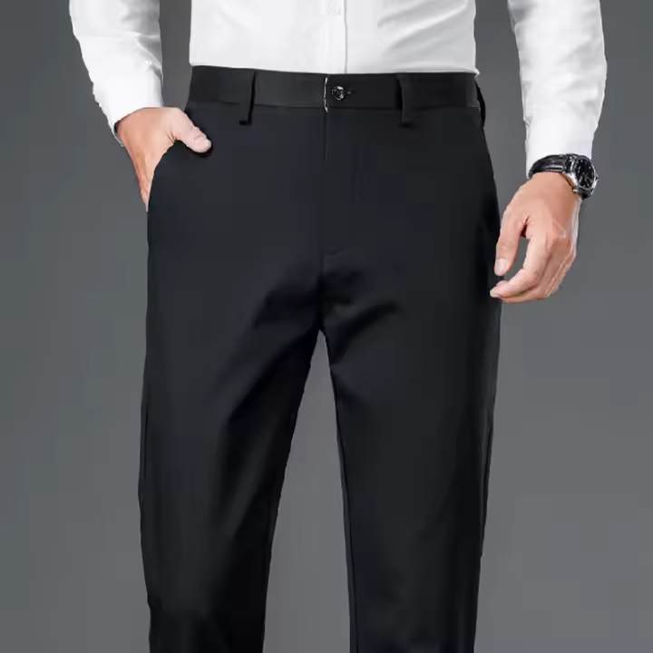 Pantalones Casuales Para Hombre Stretch Sports Secado Rápido Talla Media Estilo Recto Para Oficina Negro Azul Trabajo Full Length - 1