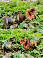 Juguete De Dinosaurio Dilophosaurus Con Bocaza Movable Figuras De Animales En Plástico Juguetes Para Fiesta Cumpleaños Regalos - details 0