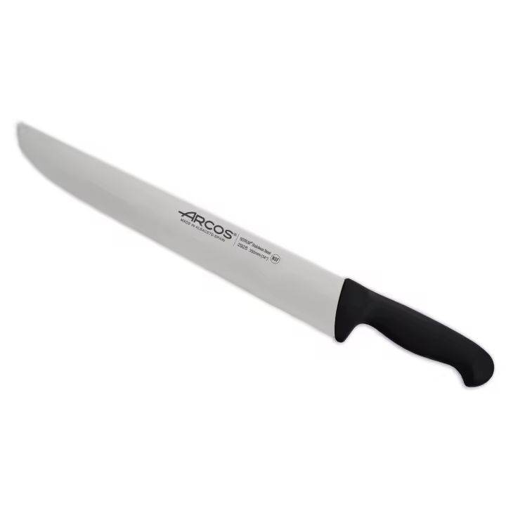 Arcos Cuchillo Pescadero Hoja Serrada Acero Inoxidable NITRUM 350 mm, Ideal para Pescado, Mango Polipropileno Negro, Serie 2900, Mayor Durabilidad y Corte Preciso - 1
