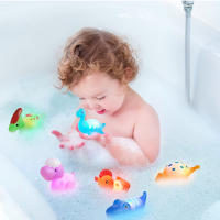 Juguetes de baño para bebés con luz intermitente y cambio de color flashing Dinosaurio inflable para niños Regalos de Navidad para niños normales productos con batería - details 1
