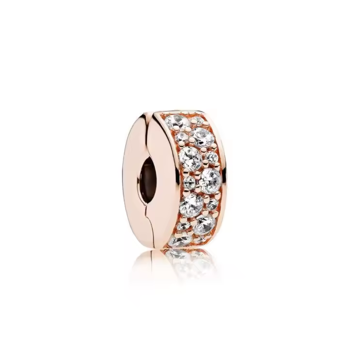 Clip Pandora de plata de ley ROSE con pavé de circonitas 781817CZ PANDORA Raíz Joyas Pandora inicio Clips Pandora Mujer Pandora original - 1