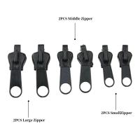 Kit De Reparación De Cremalleras Universal 6pcs Negro Rescate De Cremalleras DIY Con Dientes De Cremallera Metálica Para Bricolaje En Bolsos Ropa Y Muebles - details 4