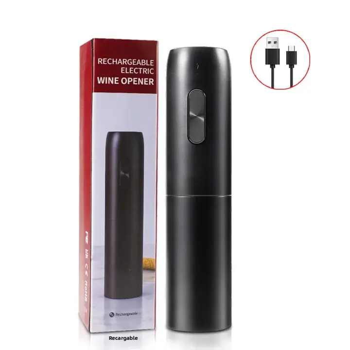 Abrevidrio Eléctrico Recargable Con Base De Carga Herramienta De Cocina Para Botellas De Vino Tornillo Para Tapones De Vino Rojo - 1