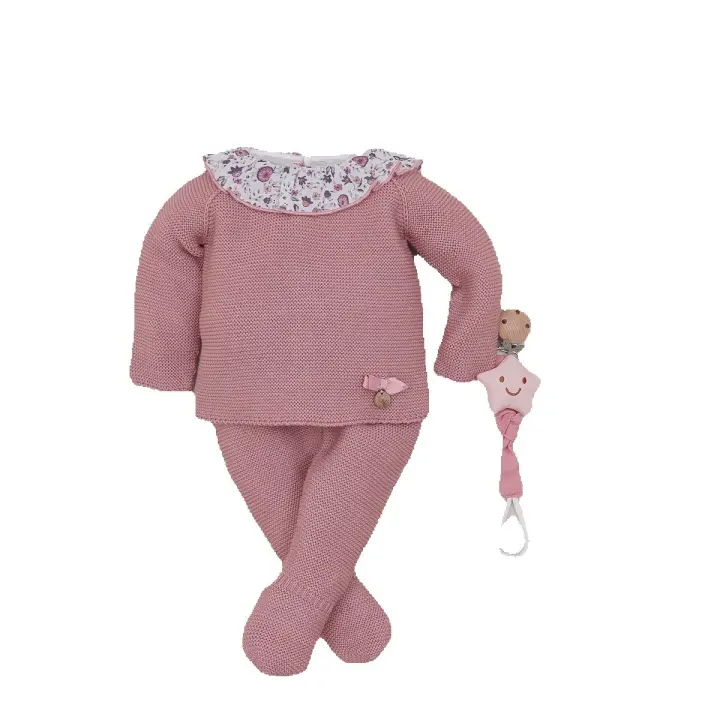 Conjunto Pangasa Primera Puesta en Punto Rosé con Cuello de Flores - 1