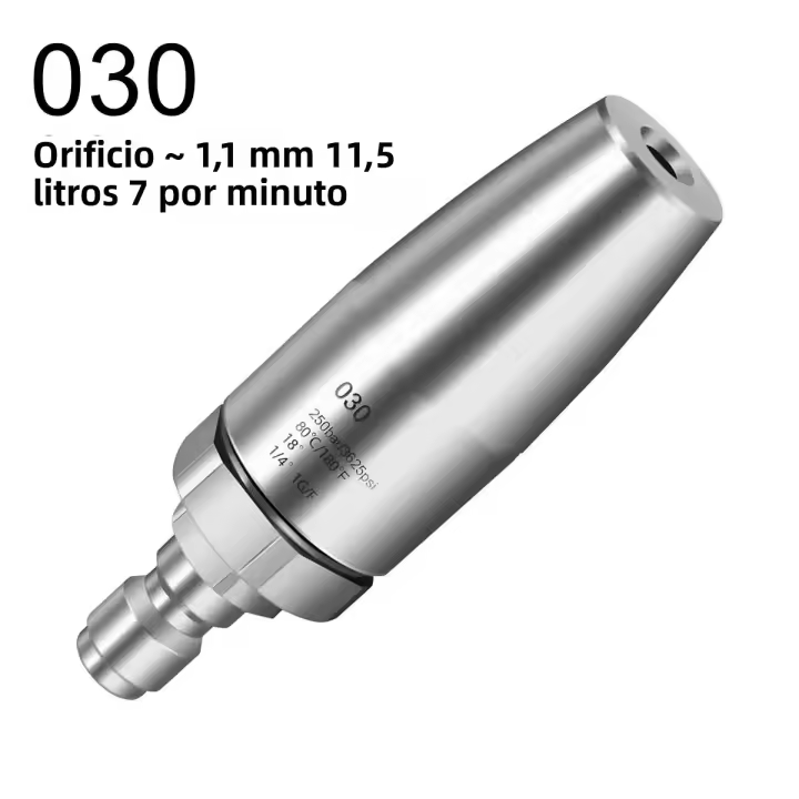  Turbo Aro Para Lavadora De Presión Con Conexión Rápida De 1/4 Acero Inoxidable Para Agua Caliente Y Fría 3625 PSI - 1