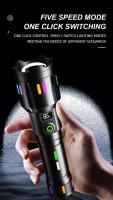 Lámpara De Mano LED De Alta Potencia Con Ampliable Zoom Luz Colorida Para Camping Emergencias Foco Largo Alcance Con Película Absorbente De Fluorescencia - details 5