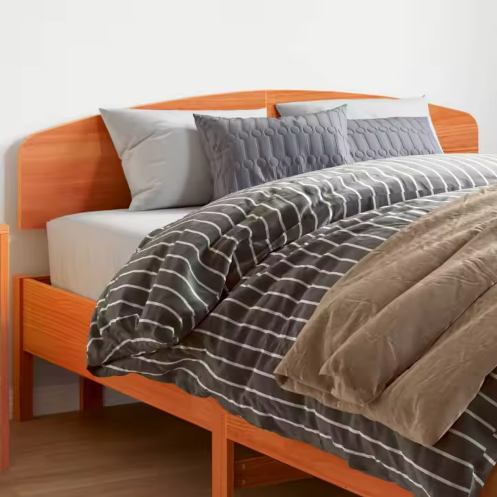 vidaXL Cabecero de cama madera maciza de pino marrón cera 140 cm - 1