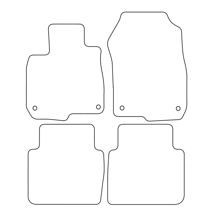 Juego de alfombrillas de terciopelo para Honda CR-V V 2018- - acabado negro - 1