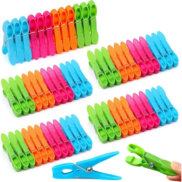Zeawavsl ara la Ropa, Paquete de 72, Pinzas Para la Ropa de plástico de Colores, Clips de plástico Estables Antideslizantes, Ideales para Calcetines, Toallas, Ropa - 1