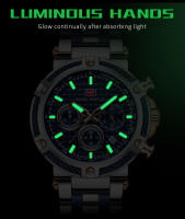 Reloj De Pulsera De Cuarzo MINI FOCUS Para Hombre Con Cronógrafo Y Manos Luminosas Acero Inoxidable Bisel Redondo Resistente Al Agua - details 13