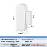 Sensor De Puerta Y Ventana Zigbee 3.0 Tuya Con Control Remoto Por App Compatible Con Alexa Google Assistant Smart Life SaltComm - details 2