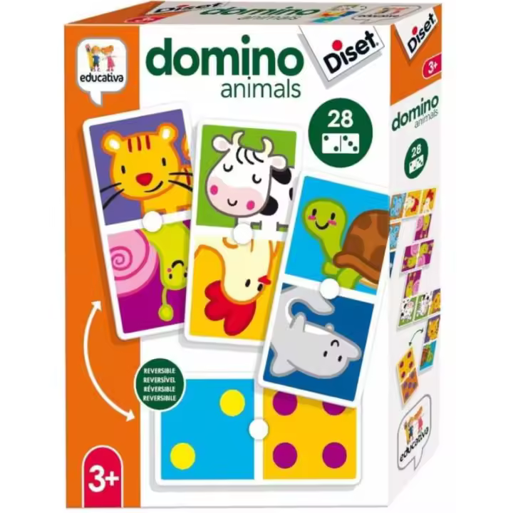 Juego Domino Infantil Animales y Puntos Diset - 1