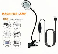 Lámpara de escritorio LED ajustable con fuente de luz y lupa, regulable, cambio de color, protección ocular, lupa con clip para lectura, trabajo de oficina y bricolaje, lupa iluminada de 10x, lupa iluminada con clip, lupa de 10x, lámpara de escritorio de - details 5