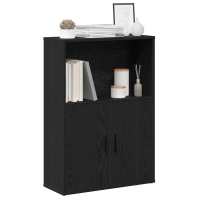 vidaXL Estantería madera de ingeniería 60x24x85 cm en color Marrón roble/Negro/Gris hormigón y más | almacenamiento funcional diseño moderno para baño dormitorio sala - details 1