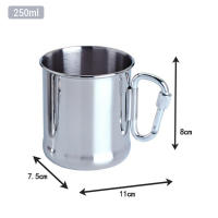 Taza De Acero Inoxidable Para Camping 250ml-500ml Con Mango Y Carabiner Para Senderismo Viajes Y Expediciones Al Aire Libre - details 3