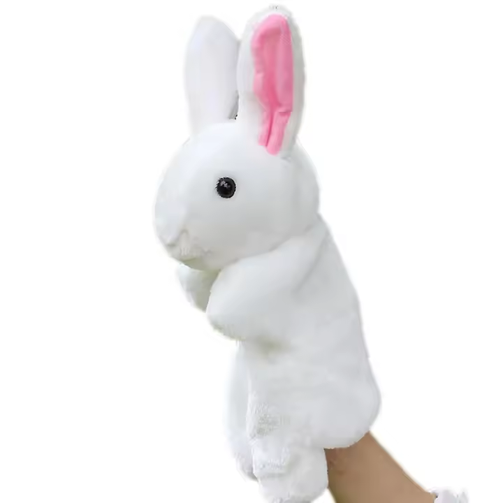 Juguetes educativos muñeca Linda niños guante mano marioneta conejo de peluche juguetes dedo - 1