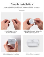Lámpara Nocturna LED Con Sensor De Movimiento 3 Pcs Recargable Para Decoración De Habitaciones Y Uso Doméstico Con Pilas AAA Incluidas Luz De Noche Rectangular - details 7