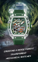 Reloj De Pulsera Mecánico Deesio 1926 GMT Para Hombre Con Movimiento Automático Resistente Al Agua Y Cristal De Carbono Estilizado En Titanio Y Silicona - details 0