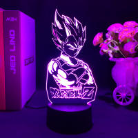 Figura De Anime Japonés Dragon Ball Super Saiyan Goku Vegeta Con Soporte De Cristal LED Ilusión 3D Luz Nocturna Colorida Para Niños Cumpleaños - details 3