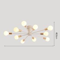 Luz De Techo De Hierro Forjado Nórdico Moderna Para Sala De Estar Comedor Estudio Dormitorio Con Multiple Cabeza Iluminación Fixtur - details 10