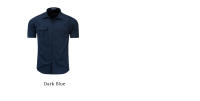 Camisa Militar Para Hombre Fredd Marshall 100% Algodón Manga Corta Estilo Casual Con Bolsillos Traje De Trabajo Camisa Sólida - details 5