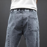 Pantalones De Jeans Cargo Azul Negro Para Hombre Estilo Callejero Primavera Verano Pantalones Harem Baggy Talla Grande Con Bolsillos Midweight - details 16