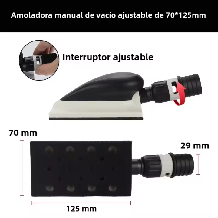 Bloque De Lijado Manual HIFESON Con Extracción De Polvo Soporte Para Papel De Lija a Mano Para Trabajos De Metal 70*125mm 70*198mm 70*400mm - 1