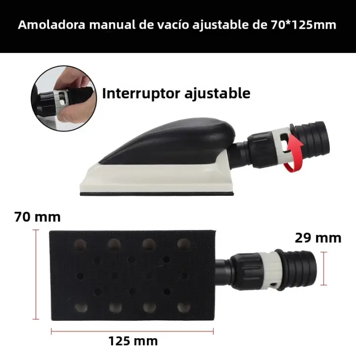 Bloque De Lijado Manual HIFESON Con Extracción De Polvo Soporte Para Papel De Lija a Mano Para Trabajos De Metal 70*125mm 70*198mm 70*400mm - 1