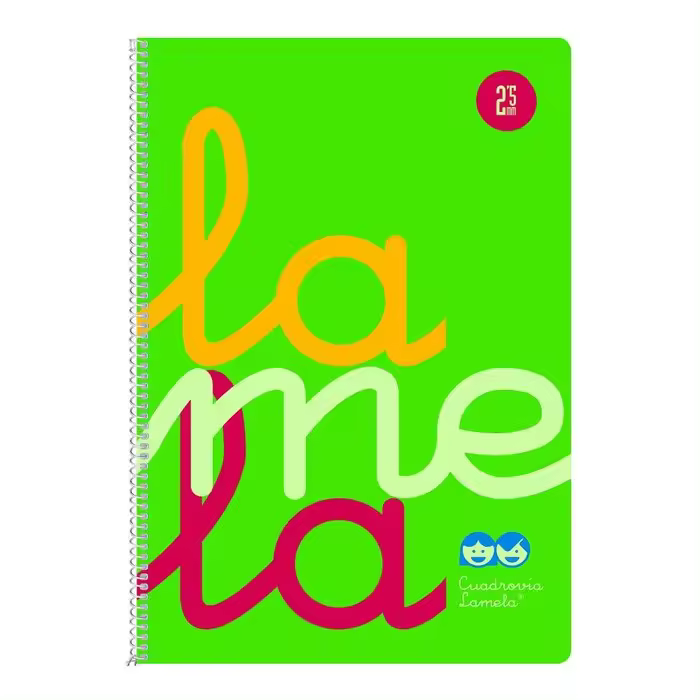 LAMELA BLOC ESPIRAL FOLIO 80H 90GR CUADROVIA 2 5MM PLASTIC VERDE CAJA:5 unidades  CUADERNOS - 1